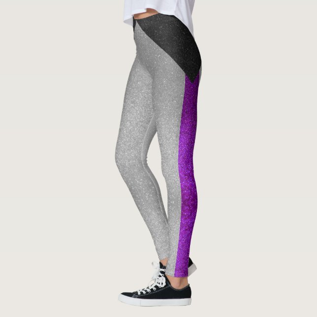Leggings Bandera del Orgullo Gay Demisexual Purpurina Blanc (Izquierda)