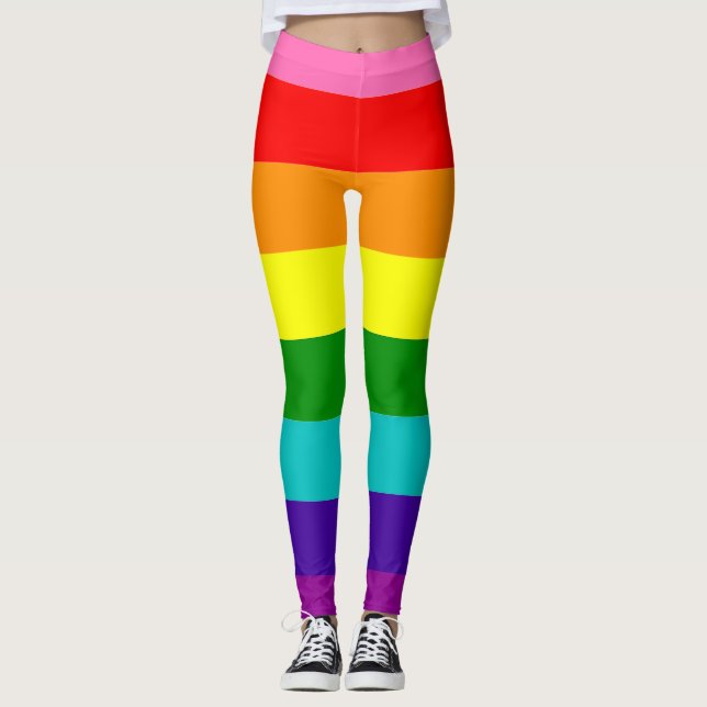 Leggings Bandera del Orgullo Gilbert Baker Arcoiris a la co (Anverso)
