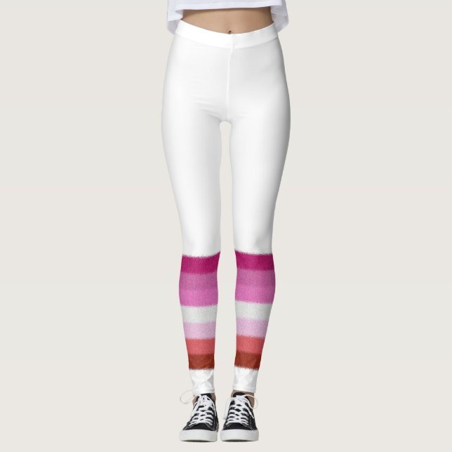 Leggings Bandera del Orgullo Lesbiano (Anverso)