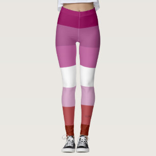 Leggings bandera del orgullo lésbico femenino de SlipperyJo
