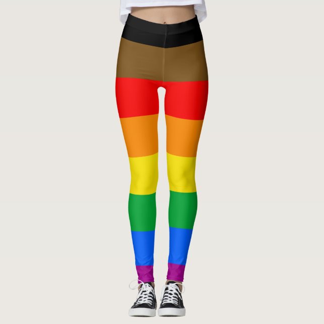 Leggings Bandera del Orgullo LGBTQ (8 franjas) (Anverso)