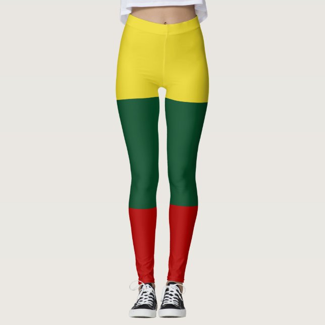 Leggings Bandera del rojo del verde amarillo de Lituania (Anverso)