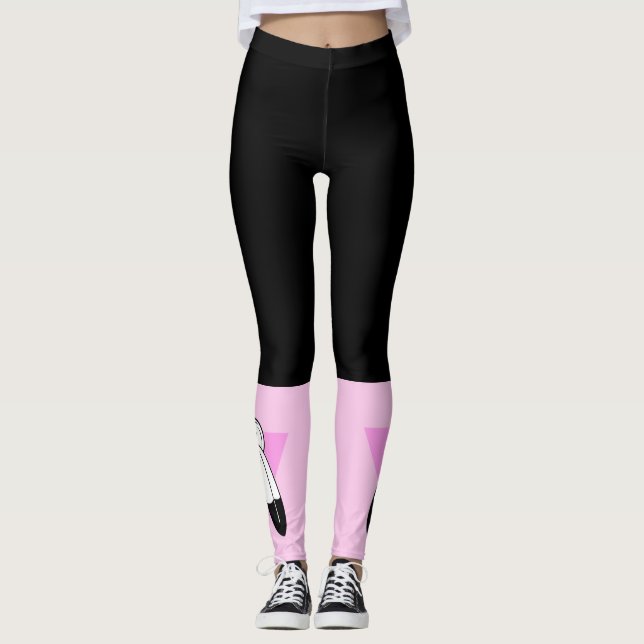 Leggings Bandera del Triángulo Rosa de Dos Espíritus (Anverso)