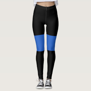 Leggings Bandera delgada de la línea azul símbolo de solida