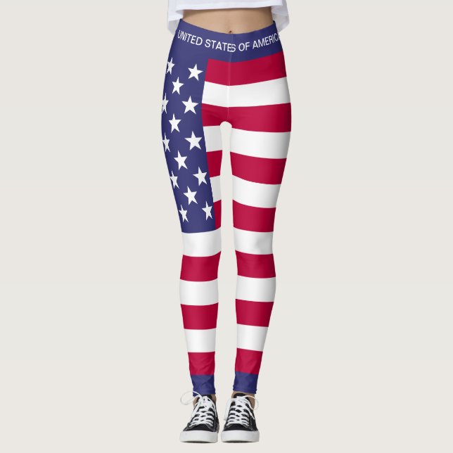 Leggings Bandera española de la estrella de Estados Unidos (Anverso)