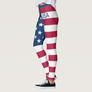 Leggings Bandera Estados Unidos Estrellas y franjas Persona