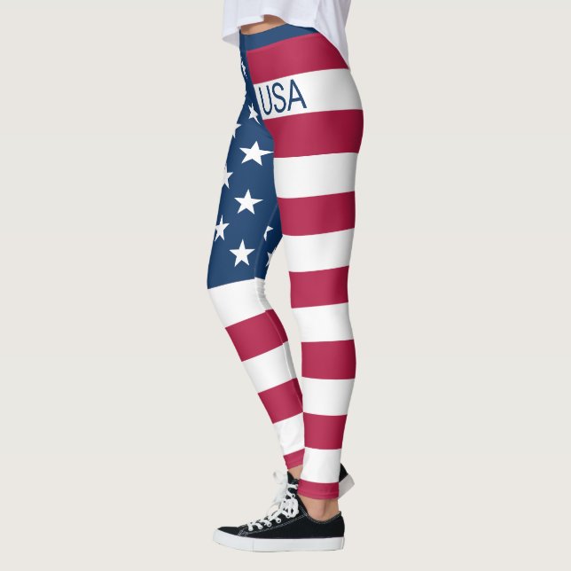 Leggings Bandera Estados Unidos Estrellas y franjas Persona (Izquierda)