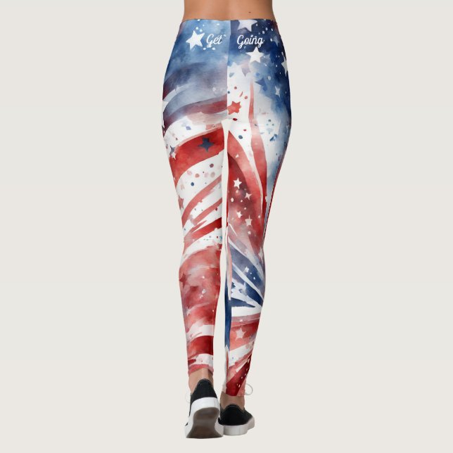 Leggings Bandera estadounidense 4 de julio (Reverso)