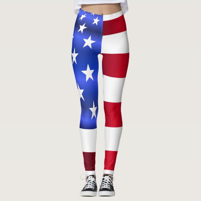 Leggings Bandera estadounidense 4 de julio (Anverso)