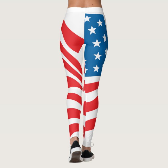 Leggings Bandera estadounidense - 4 de julio (Reverso)