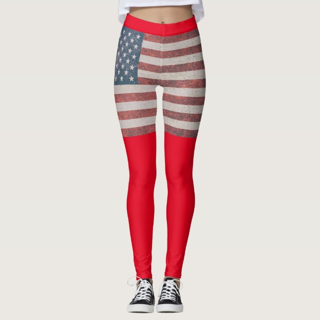 LEGGINGS BANDERA ESTADOUNIDENSE 4 DE JULIO JUEGOS DE YOGA (Anverso)