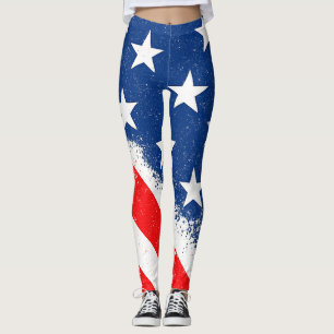 Leggings Bandera estadounidense Camisa Estrella Patriótica