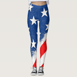 Leggings Bandera estadounidense Camisa Estrella Patriótica