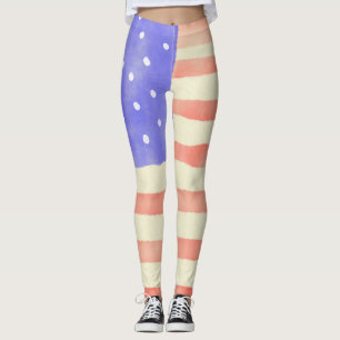 Leggings Bandera estadounidense de color acuático