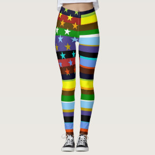 Leggings Bandera estadounidense de color retro #2