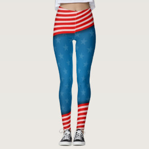 Leggings Bandera estadounidense de estrellas y rayas Luz y