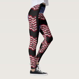 Leggings Bandera estadounidense desgastada