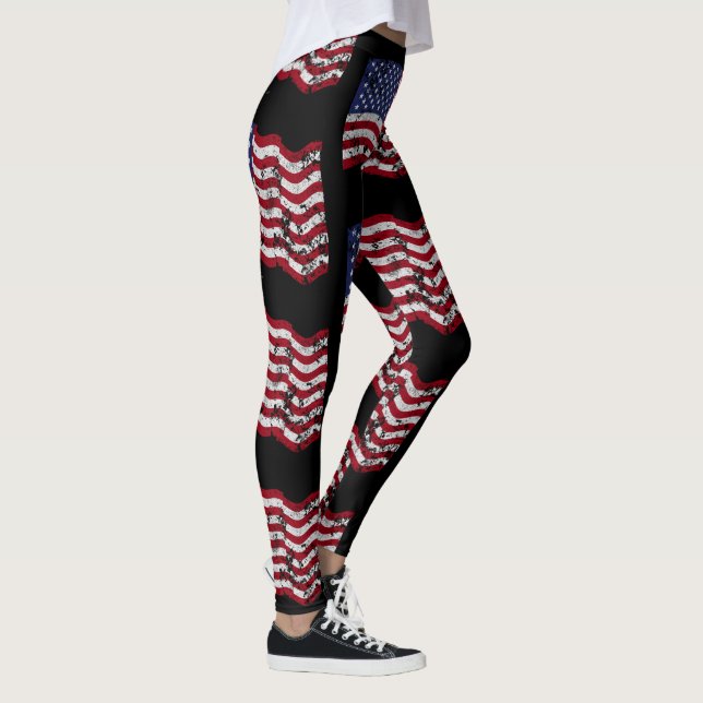 Leggings Bandera estadounidense desgastada (Derecha)