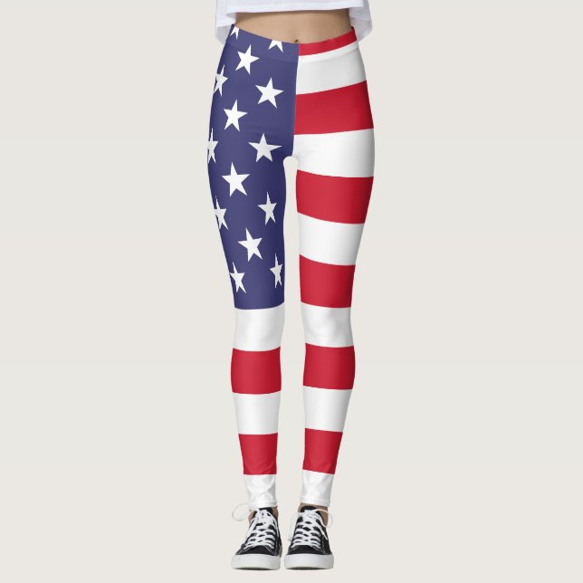 Leggings Bandera estadounidense patriótica (Anverso)