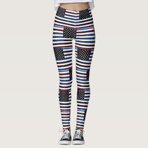 Leggings Bandera estadounidense Patriótica Piernas Azul Bla