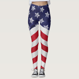 Leggings Bandera estadounidense roja blanca y azul