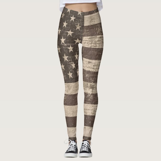 Leggings Bandera estadounidense vintage (Anverso)
