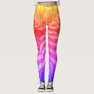 Leggings Bandera estadounidense y fuegos artificiales Ipane