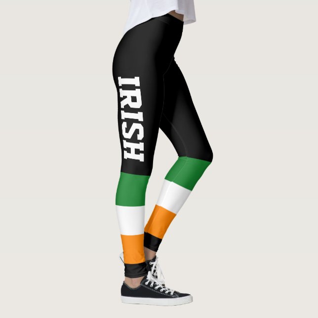 Leggings Bandera irlandesa St Patrons Day ROI Tricolor (Derecha)