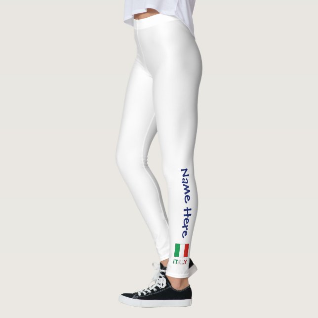 Leggings Bandera italiana con su nombre (Izquierda)