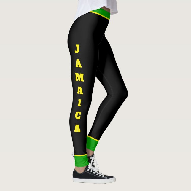 Leggings Bandera jamaiquina colorea texto vertical hacia ab (Derecha)
