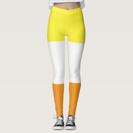 Leggings Bandera Maverique Naranja amarillo con franja blan