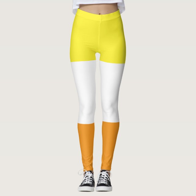 Leggings Bandera Maverique Naranja amarillo con franja blan (Anverso)