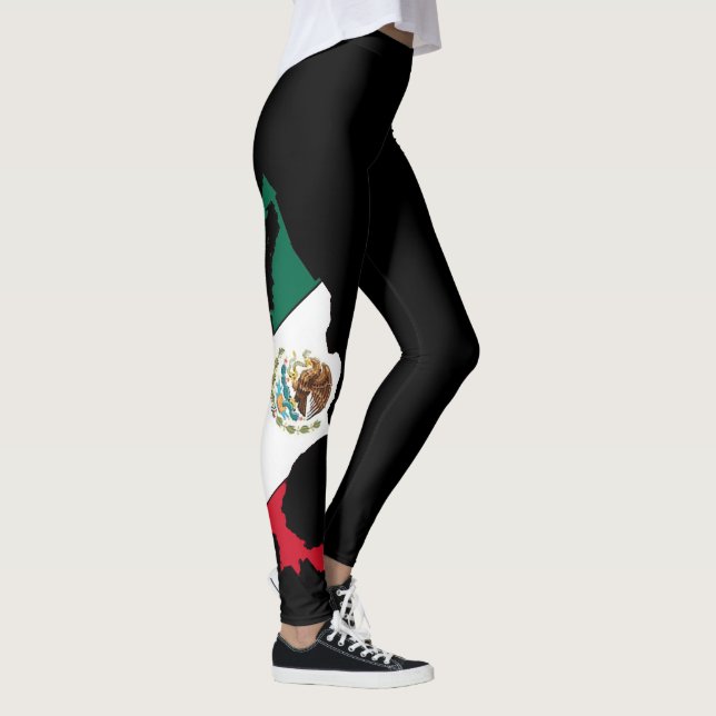 Leggings Bandera mexicana Logo de estiramiento moderno para (Derecha)