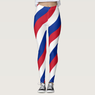 Leggings Bandera nacional cubana de colores diagonales raya