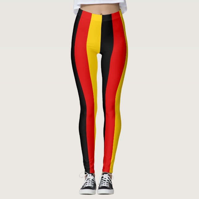 Leggings Bandera nacional de Alemania Colores de rayas vert (Anverso)