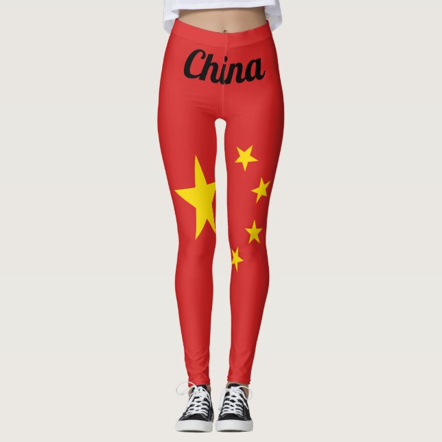 Leggings Bandera nacional de China personalizar (Anverso)