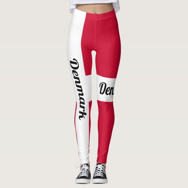 Leggings Bandera nacional de Dinamarca del personalizar (Anverso)