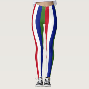 Leggings Bandera nacional de Gambia con tiras verticales