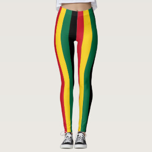 Leggings Bandera nacional de Ghana con tiras verticales