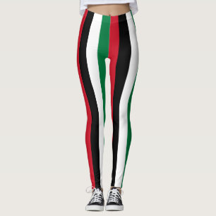 Leggings Bandera nacional de Jordania Colores de rayas vert