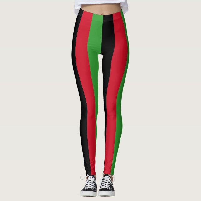 Leggings Bandera nacional de Malawi con tiras verticales (Anverso)