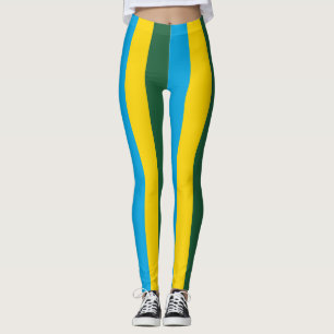 Leggings Bandera nacional de Ruanda Colores verticales a ra