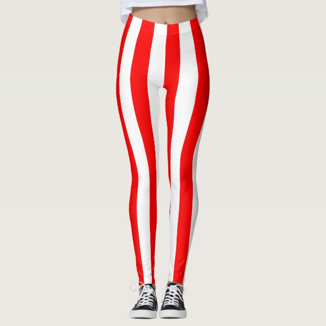 Leggings Bandera nacional de Suiza Colores de rayas vertica (Anverso)