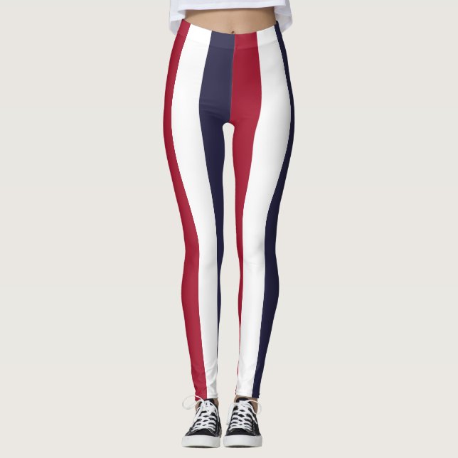 Leggings Bandera nacional de Tailandia con tiras verticales (Anverso)