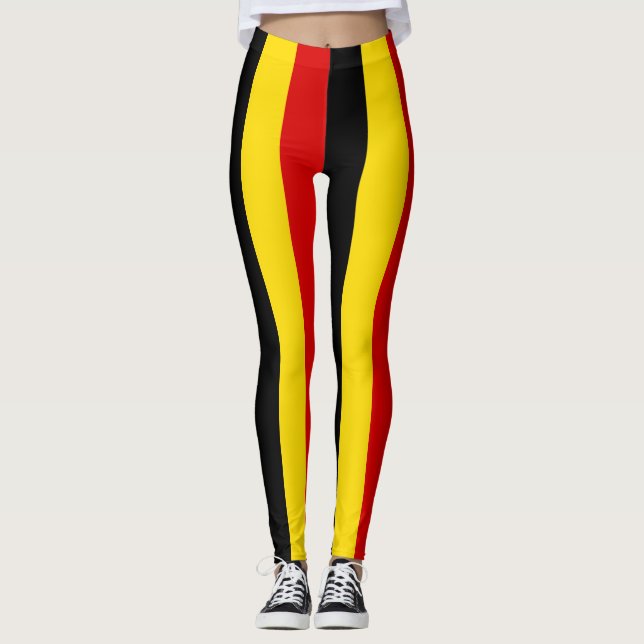 Leggings Bandera nacional de Uganda con tiras verticales (Anverso)