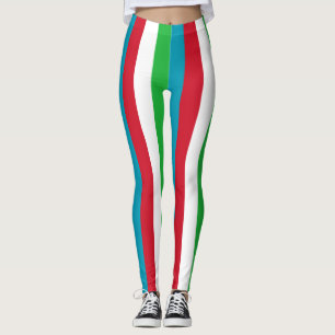 Leggings Bandera nacional de Uzbekistán con tiras verticale