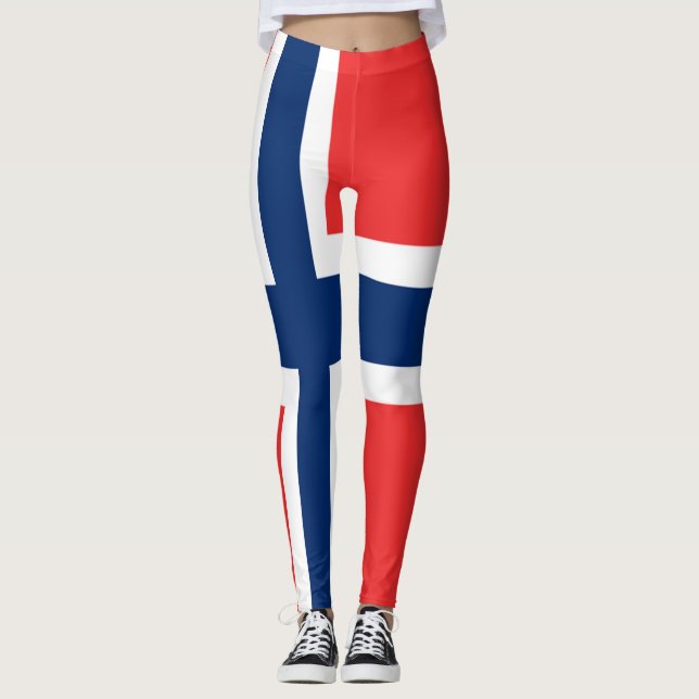 Leggings Bandera noruega en todo el diseño (Anverso)