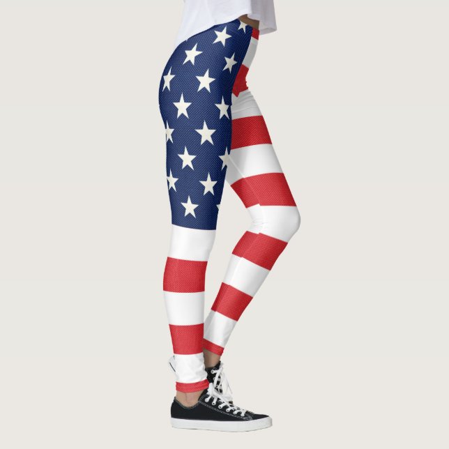 Leggings Bandera Patriótica Americana (Derecha)