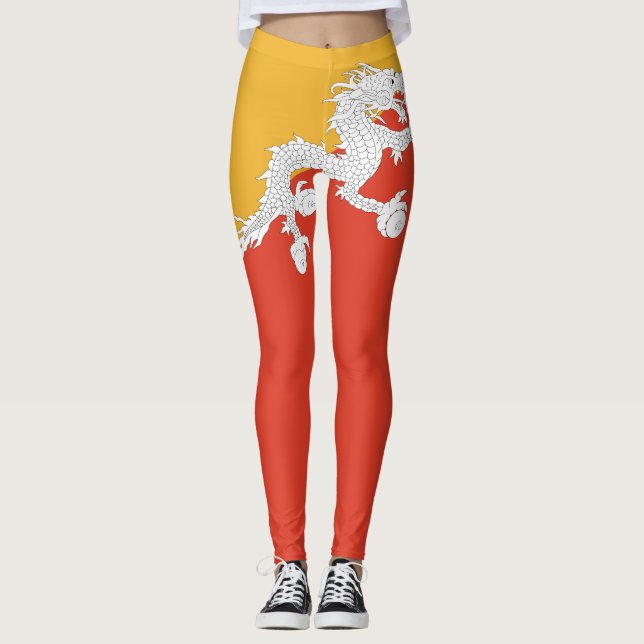 Leggings Bandera patriótica de Bután (Anverso)