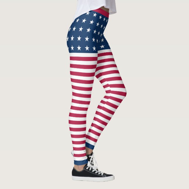 Leggings Bandera patriótica de los Estados Unidos con estre (Derecha)